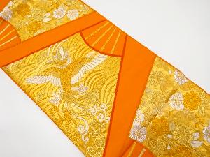 扇に鳳凰・枝垂れ桜模様織り出し袋帯